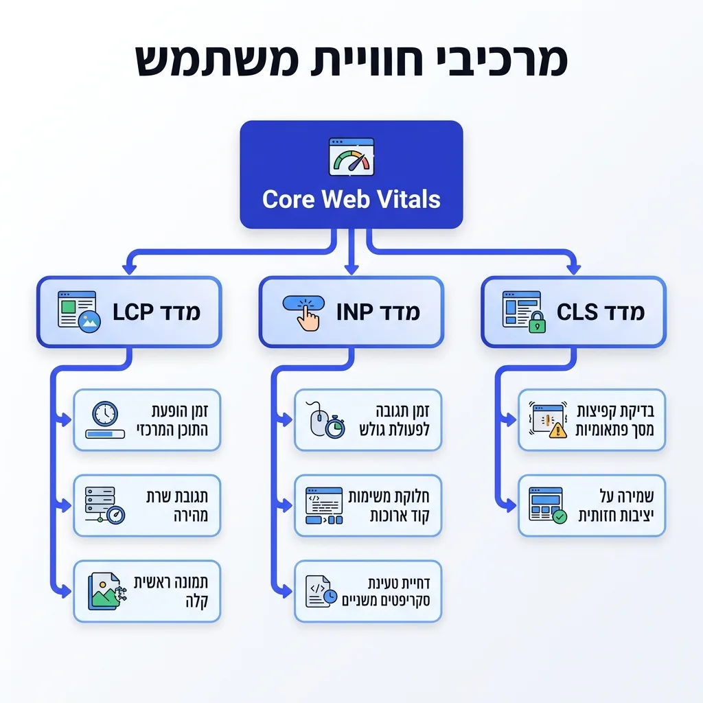 אינפוגרפיקה — מרכיבי חוויית משתמש: Core Web Vitals