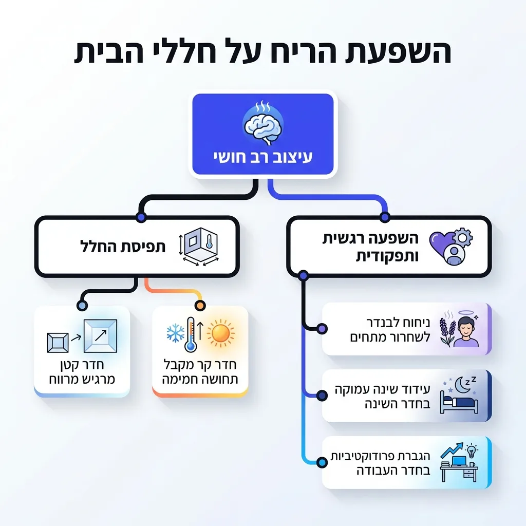 אינפוגרפיקה — השפעת הריח על חללי הבית: עיצוב רב חושי