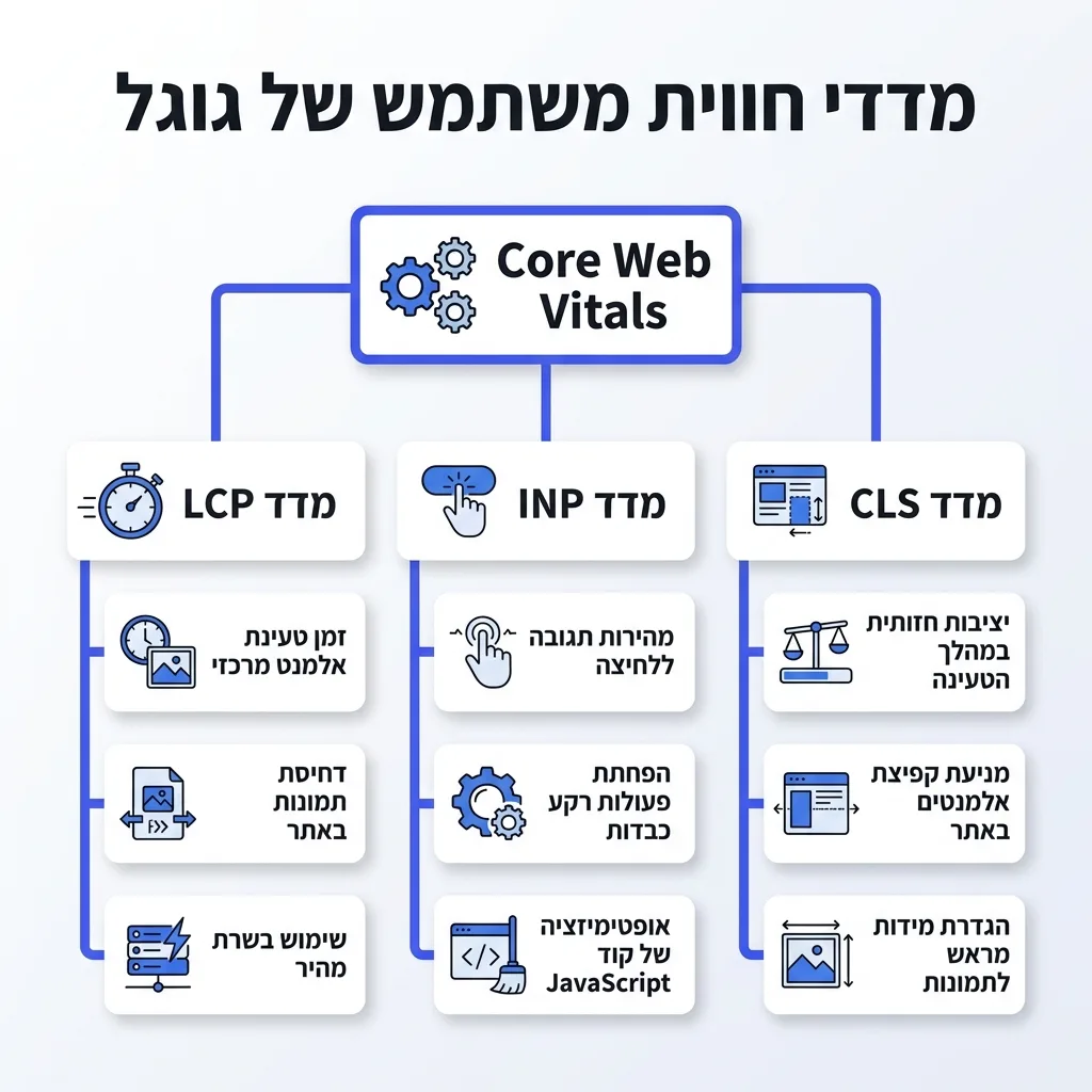 אינפוגרפיקה — מדדי חווית משתמש של גוגל: Core Web Vitals