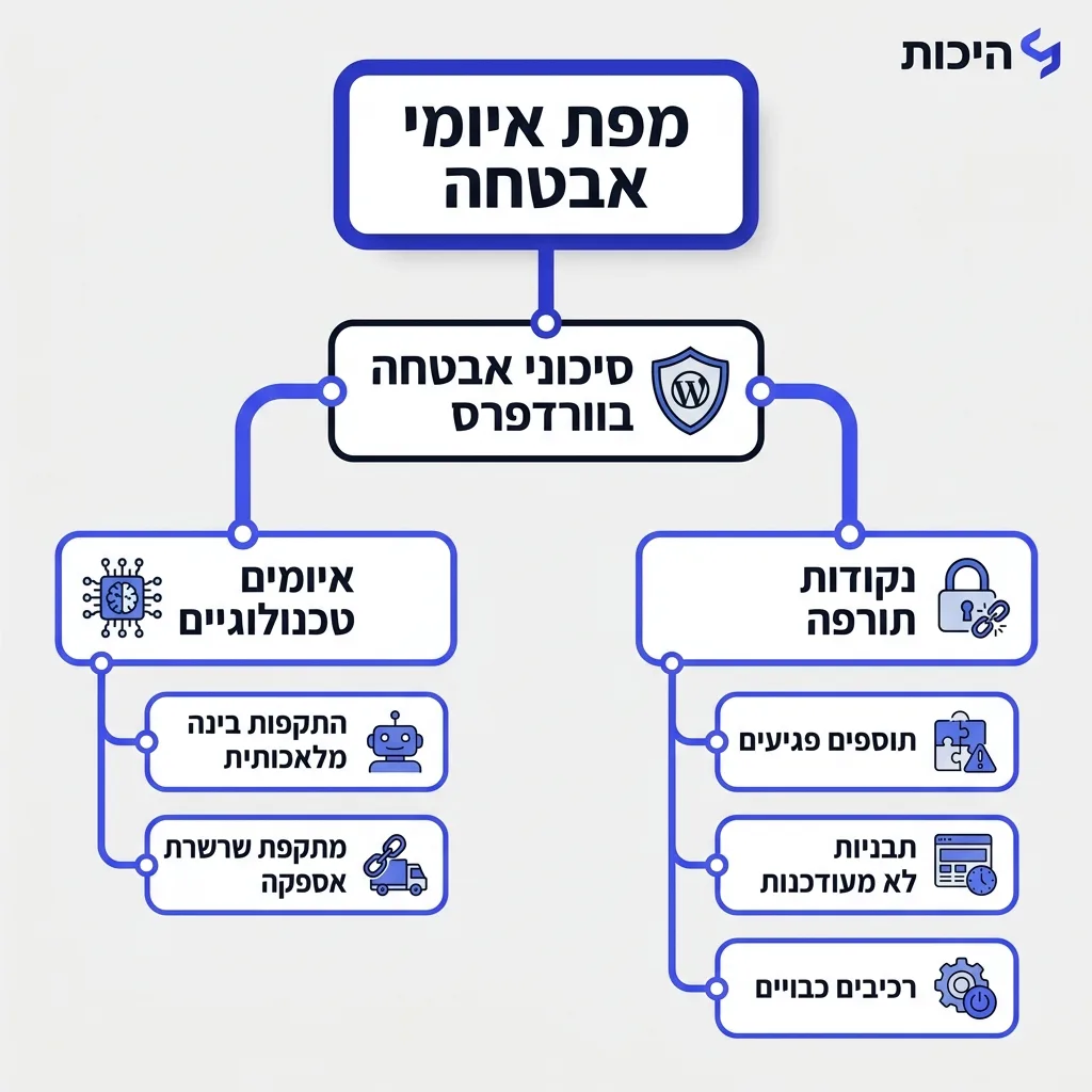 אינפוגרפיקה — מפת איומי אבטחה: סיכוני אבטחה בוורדפרס