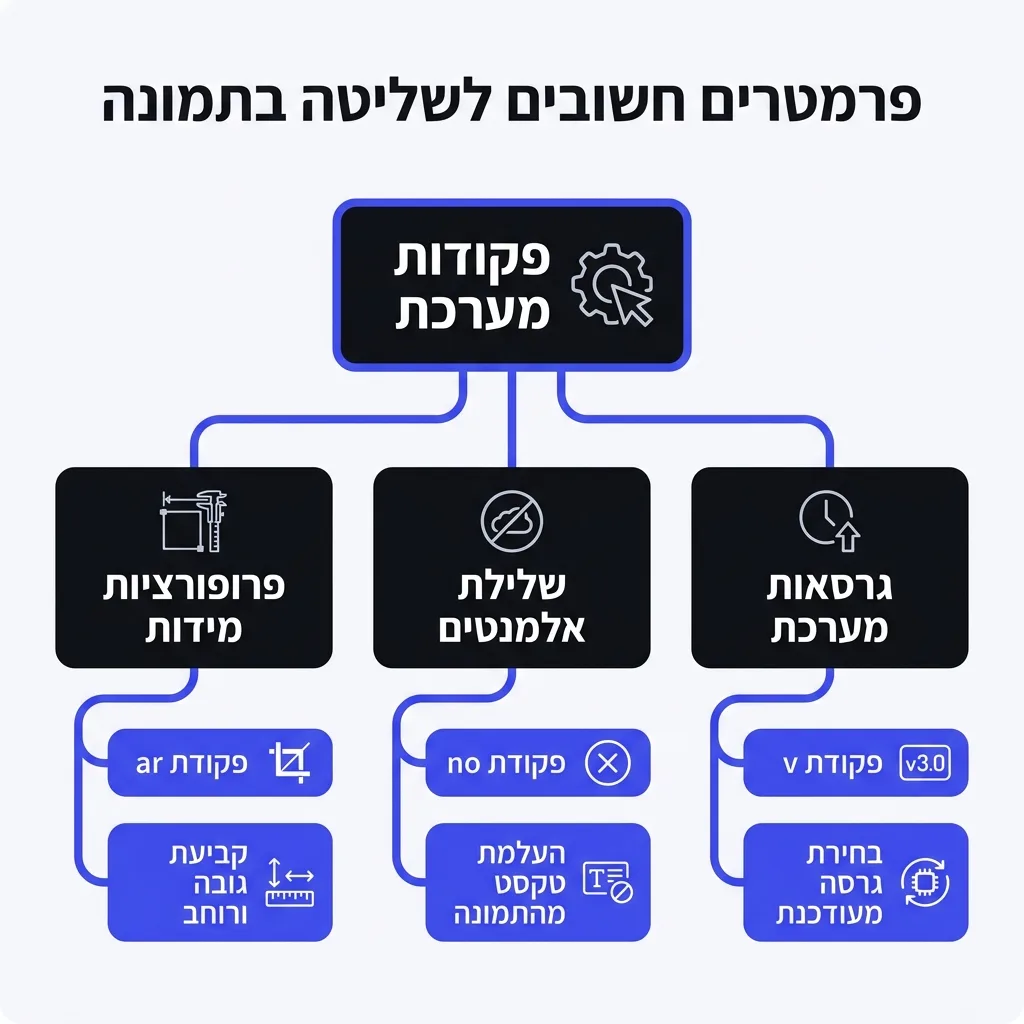 אינפוגרפיקה — פרמטרים חשובים לשליטה בתמונה: פקודות מערכת