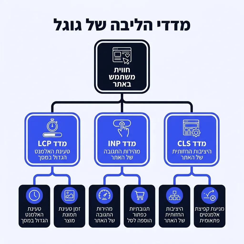 אינפוגרפיקה — מדדי הליבה של גוגל: חווית משתמש באתר