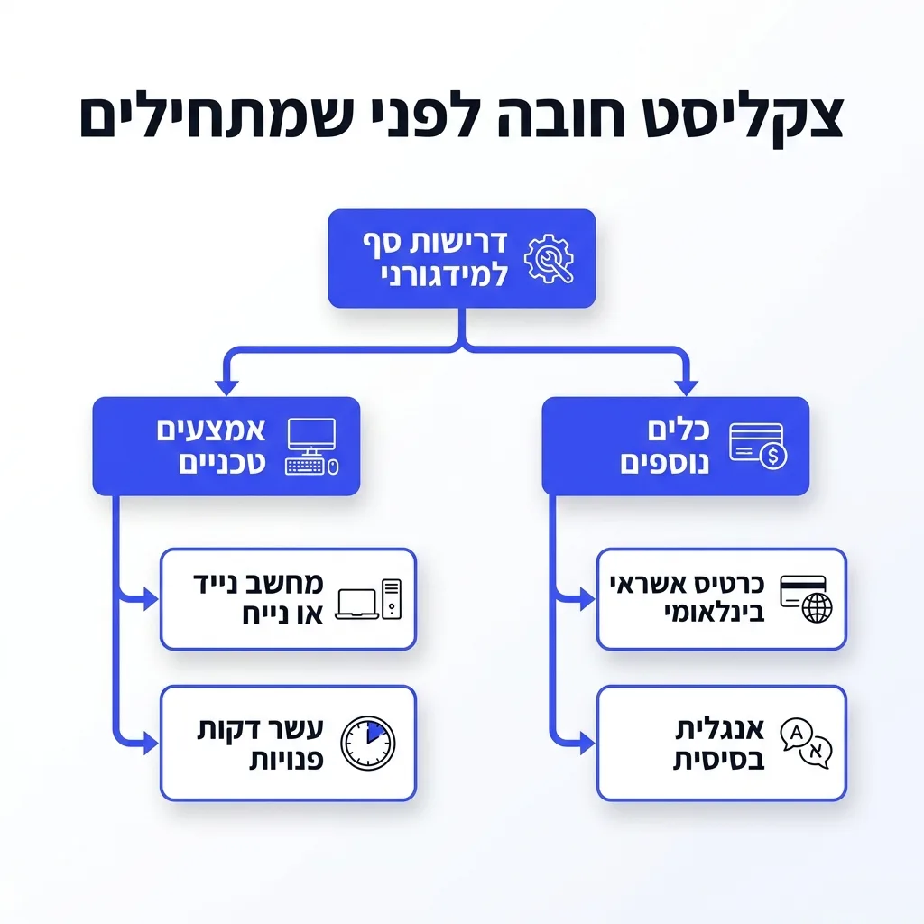 אינפוגרפיקה — צקליסט חובה לפני שמתחילים: דרישות סף למידגורני